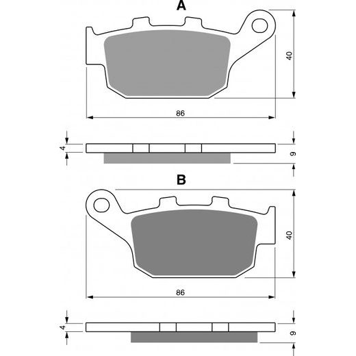 BRZDOVÉ DESTIČKY GOLDFREN 306 AD STREET - PŘEDNÍ - NA MOTORKU