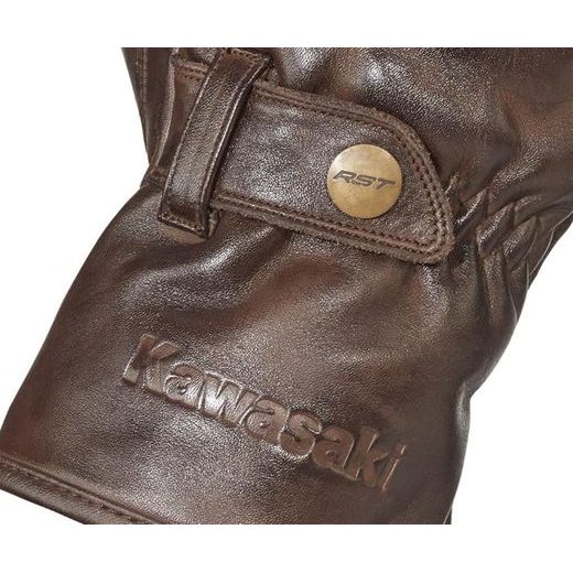 PÁNSKÉ KOŽENÉ RUKAVICE KAWASAKI BRISTOL - HNĚDÁ - KOŽENÉ RUKAVICE - NA MOTORKÁŘE