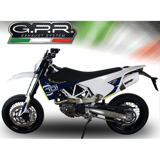 KONCOVKA VÝFUKU SLIP-ON GPR ALBUS HU.45.ALB LESKLÁ BÍLÁ PRO HUSQVARNA ENDURO 701 2015-2016 - KONCOVKY VÝFUKU - NA MOTORKU