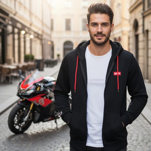 MIKINA APRILIA BIG LOGO - ČERNÁ - MIKINY - NA MOTORKÁŘE