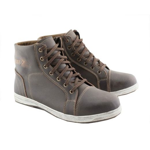 LEHKÉ CESTOVNÍ KOŽENÉ KOTNÍKOVÉ BOTY MBW POCO - HNĚDÉ - KOTNÍKOVÉ BOTY - NA MOTORKÁŘE