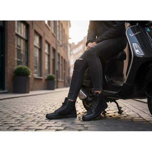 KLASICKÉ DÁMSKÉ TENISKY IXS STYLE X45033 ČERNÉ - BOTY - NA MOTORKÁŘE