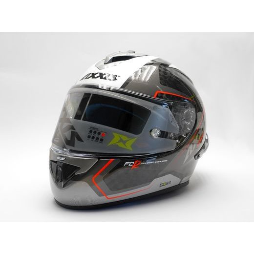 AXXIS INTEGRÁLNÍ HELMA COBRA RAGE A3 LESKLÁ - PERLEŤOVĚ ŠEDÁ - BEZ SLUNEČNÍ CLONY - NA MOTORKÁŘE