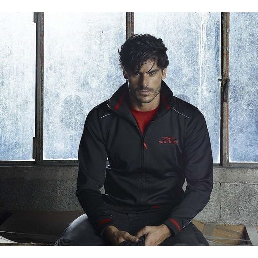 MIKINA MOTO GUZZI FLEECE - ČERNÁ - MIKINY - NA MOTORKÁŘE