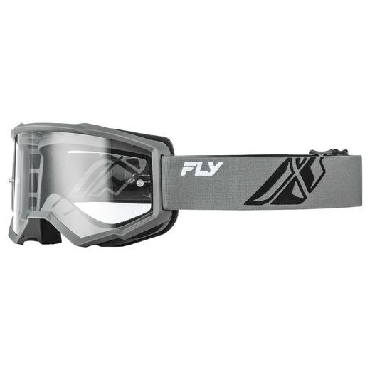 DĚTSKÉ MX BRÝLE FLY RACING FOCUS – ŠEDÁ/ČERNÁ: ČIRÉ PLEXI, ÚPRAVA ANTI-FOG A ŠIROKÉ PERIFERNÍ VIDĚNÍ - BRÝLE - NA MOTORKÁŘE