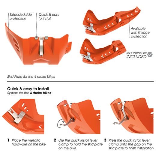 OCHRANNÝ KRYT MOTORU POLISPORT PERFORMANCE 8469000002 S OCHRANOU SPOJKY ORANŽOVÁ - KRYTY - NA MOTORKU