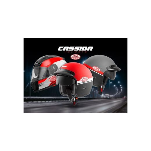 CASSIDA HELMA APEX JAWA - ČERVENÁ - SE SLUNEČNÍ CLONOU - NA MOTORKÁŘE