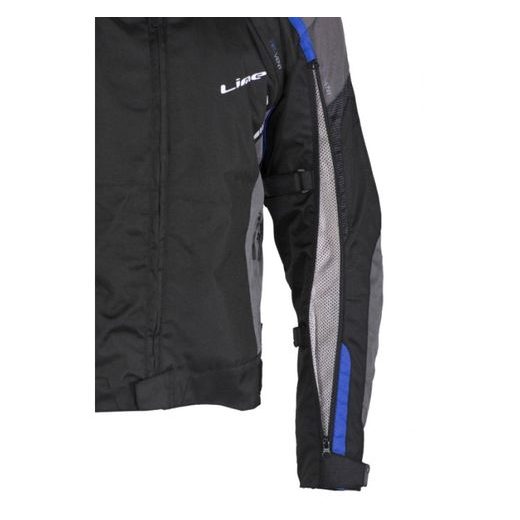 PÁNSKÁ TŘÍVRSTVÁ TEXTILNÍ BUNDA MBW LUCAS BLUE ČERNO-ŠEDO-MODRÁ PÁNSKÁ - TEXTILNÍ BUNDY - NA MOTORKÁŘE