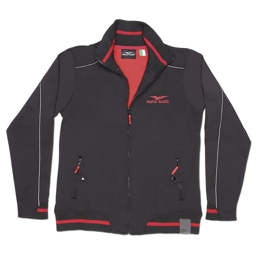 MIKINA MOTO GUZZI FLEECE - ČERNÁ - MIKINY - NA MOTORKÁŘE