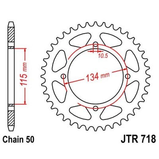 JT ŘETĚZOVÁ ROZETA JT JTR 718-44 44 ZUBŮ, 530