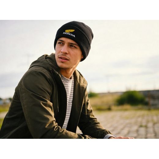 HONDA ZIMNÍ ČEPICE VINTAGE 24 - ČERNÁ - DÁRKY PRO FANOUŠKY HONDA - NA MOTORKÁŘE