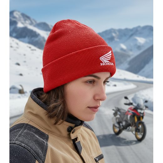 HONDA ZIMNÍ ČEPICE FACTORY 25 - ČERVENÁ - DÁRKY PRO FANOUŠKY HONDA - NA MOTORKÁŘE