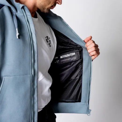 MOTO MIKINA IXS RAPID 1.0 AIRBAG READY – DARK BLUE/GREY S KOMPLETNÍ SADOU CHRÁNIČŮ - MIKINY - NA MOTORKÁŘE