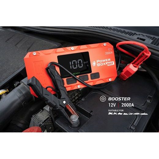 ZÁLOŽNÍ ZDROJ BS-BATTERY POWER BOX MAX PB02 - BOOSTERY BATERIÍ A KOMPRESORY - NA MOTORKU