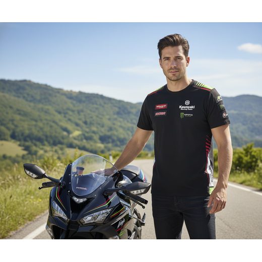 PÁNSKÉ TRIČKO KAWASAKI RACING TEAM WSBK 2022 - ČERNÁ - TRIČKA - NA MOTORKÁŘE