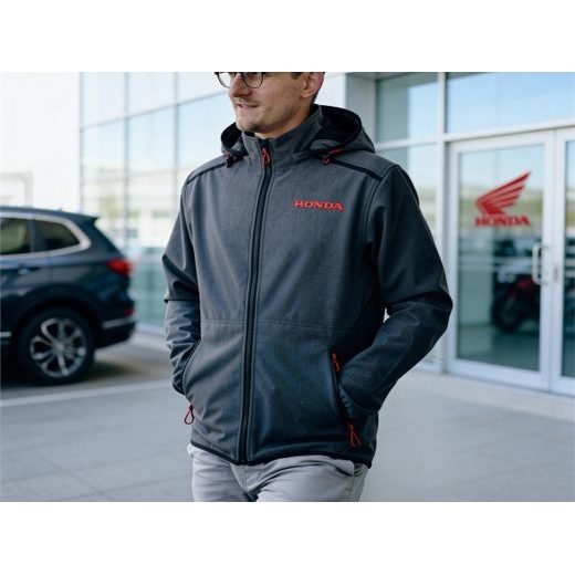 HONDA SOFTSHELL BUNDA - ŠEDÁ - BUNDY - NA MOTORKÁŘE