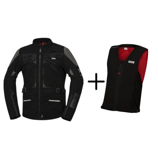 JEZDI BEZPEČNĚ S IXS - SET ADVENTURE PRO PÁNY - ČERNÁ - JEZDI BEZPEČNĚ S IXS - NA MOTORKÁŘE