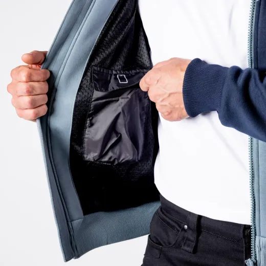 MOTO MIKINA IXS RAPID 1.0 AIRBAG READY – DARK BLUE/GREY S KOMPLETNÍ SADOU CHRÁNIČŮ - MIKINY - NA MOTORKÁŘE