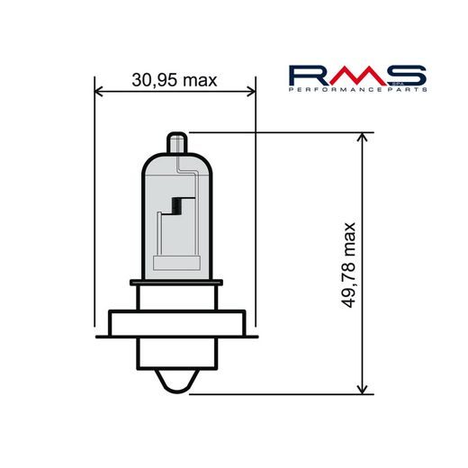 ŽÁROVKA RMS 246510435 12V 20W, P26S BÍLÁ