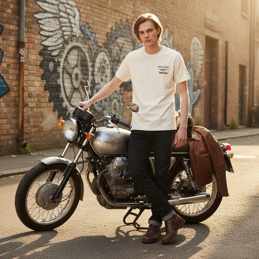 PÁNSKÉ TRIČKO MOTO GUZZI TIMBERLAND 100TH BF - BÍLÁ - TRIČKA - NA MOTORKÁŘE