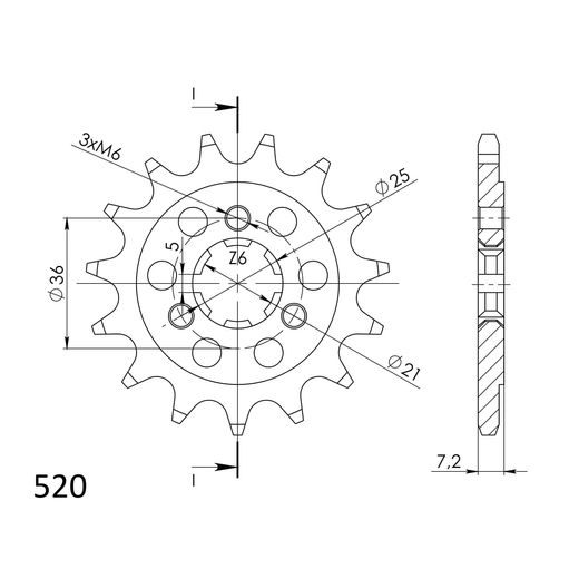 ŘETĚZOVÉ KOLEČKO SUPERSPROX CST-437:16 16 ZUBŮ, 520