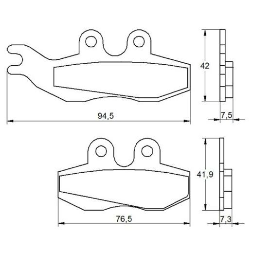 BRZDOVÉ DESTIČKY ACCOSSATO AGPA20 EV1 - BRZDOVÉ DESTIČKY - NA MOTORKU