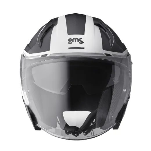 OTEVŘENÁ HELMA GMS VECTUS – ČERNO-BÍLÁ: MAXIMÁLNÍ VÝHLED, NORMA ECE 22.06 A ŠPIČKOVÁ VENTILACE SE ZADNÍM SPOILEREM - OTEVŘENÉ HELMY - NA MOTORKÁŘE
