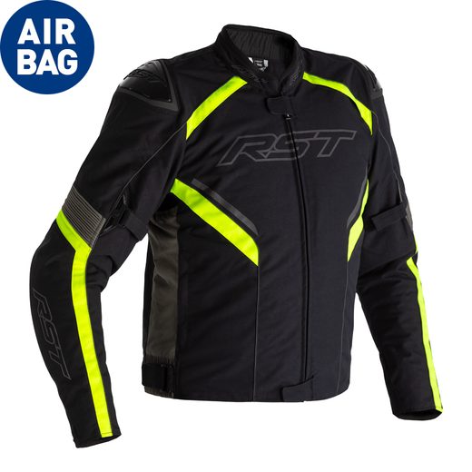 PÁNSKÁ TEXTILNÍ BUNDA RST SABRE AIRBAG CE / JKT 2555 - ŽLUTÁ FLOU - AIRBAGOVÉ BUNDY - NA MOTORKÁŘE