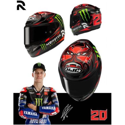 HJC PŘILBA RPHA 12 QUARTARARO REPLICA MC1 - BEZ SLUNEČNÍ CLONY - NA MOTORKÁŘE