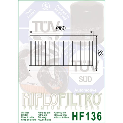 OLEJOVÝ FILTR HIFLOFILTRO HF136 - VÝMĚNA OLEJE - NA DOVOLENOU