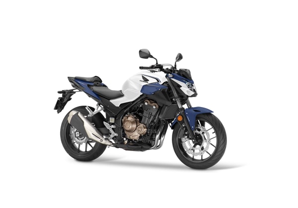 HONDA CB500F PEARL METALLOID WHITE & MATTE PEARL AGILE BLUE