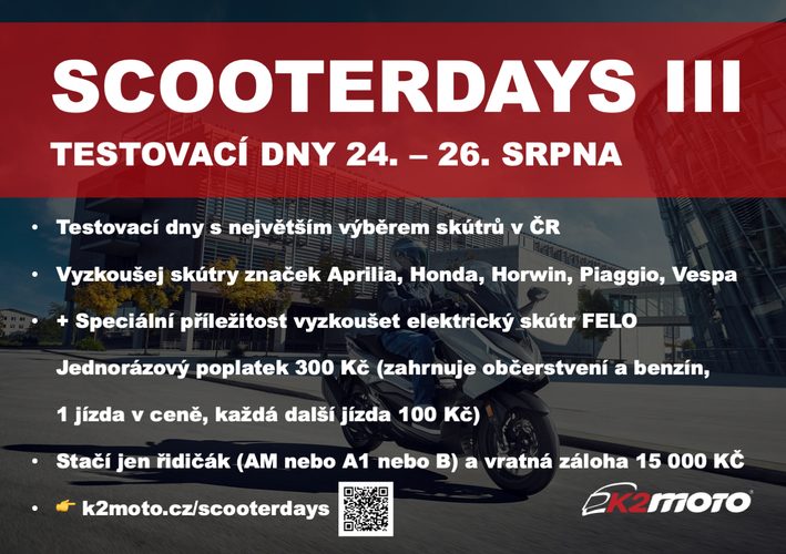 SCOOTERDAYS III 2023: čtvrtek až sobota 24. –⁠ 26. srpna