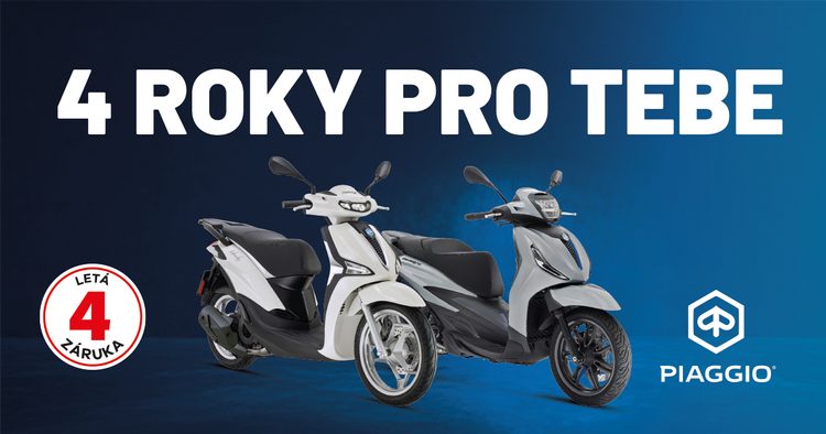 4 ROKY ZÁRUKA na Vespa, Piaggio a Aprilia skútry