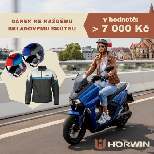 🔥 Získej helmu a bundu ZDARMA ke každému skladovému skútru HORWIN jen do konce roku