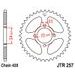 ŘETĚZOVÁ ROZETA JT JTR 257-41 41 ZUBŮ, 420 - OCELOVÉ - NA MOTORKU