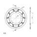 ŘETĚZOVÁ ROZETA SUPERSPROX RFE-6614:49 ČERNÝ 49 ZUBŮ, 428 - OCELOVÉ - NA MOTORKU