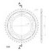ŘETĚZOVÁ ROZETA SUPERSPROX RFE-859:43-BLK ČERNÝ 43 ZUBŮ, 530 - OCELOVÉ - NA MOTORKU