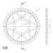 ŘETĚZOVÁ ROZETA SUPERSPROX RFE-488:42-BLK ČERNÝ 42 ZUBŮ, 530 - OCELOVÉ - NA MOTORKU