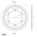 ŘETĚZOVÁ ROZETA SUPERSPROX RFE-808:49-BLK ČERNÝ 49 ZUBŮ, 520 - OCELOVÉ - NA MOTORKU