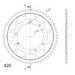 ŘETĚZOVÁ ROZETA SUPERSPROX RFE-6602:56-BLK ČERNÝ 56 ZUBŮ, 420 - OCELOVÉ - NA MOTORKU