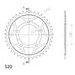 ŘETĚZOVÁ ROZETA SUPERSPROX RFE-823:39-BLK ČERNÝ 39 ZUBŮ, 520 - OCELOVÉ - NA MOTORKU