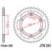 ŘETĚZOVÁ ROZETA JT JTR 251-49 49 ZUBŮ, 520 - OCELOVÉ - NA MOTORKU