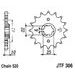 ŘETĚZOVÉ KOLEČKO JT JTF 306-15 15 ZUBŮ, 520 - ŘETĚZOVÁ KOLEČKA - NA MOTORKU