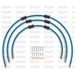 STANDARD HADICE PŘEDNÍ BRZDY SADA VENHILL POWERHOSEPLUS YAM-8001F-TB (3 HADICE V SADĚ) PRŮHLEDNĚ MODRÉ HADICE, CHROMOVÉ KONCOVKY - LANKA A HADICE - NA MOTORKU