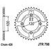 ŘETĚZOVÁ ROZETA JT JTR 798-50 50 ZUBŮ, 428 - OCELOVÉ - NA MOTORKU