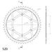 ŘETĚZOVÁ ROZETA SUPERSPROX RFE-808:50-BLK ČERNÝ 50 ZUBŮ, 520 - OCELOVÉ - NA MOTORKU