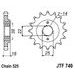 ŘETĚZOVÉ KOLEČKO JT JTF 740-14 14 ZUBŮ, 525 - ŘETĚZOVÁ KOLEČKA - NA MOTORKU