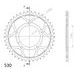 ŘETĚZOVÁ ROZETA SUPERSPROX RFE-489:41-BLK ČERNÝ 41 ZUBŮ, 530 - OCELOVÉ - NA MOTORKU