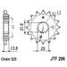 ŘETĚZOVÉ KOLEČKO JT JTF 296-15RB 15 ZUBŮ, 525 POGUMOVANÉ - ŘETĚZOVÁ KOLEČKA - NA MOTORKU