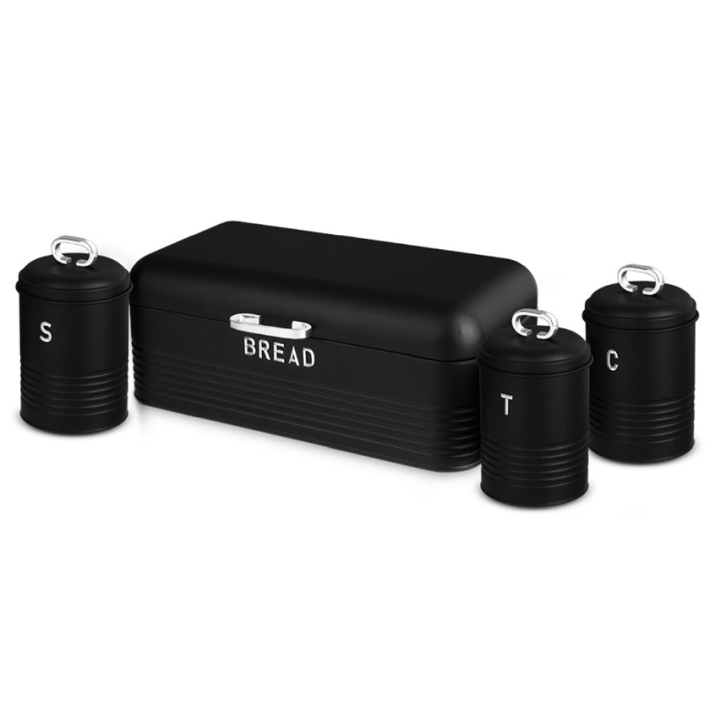 BERLINGERHAUS Chlebovka a dóza na potraviny sada 4 ks Matte Black Collection BH-6754